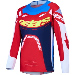 Alpinestars 2027 YOUTH Supertech Dyna Fire Red / White / Navy Blue Jersey