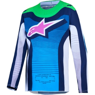 Alpinestars 2027 YOUTH Supertech Maven Blithe Blue / White / Flo Green Jersey