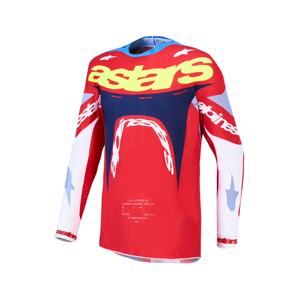 Alpinestars 2027 Supertech Dyna Fire Red / White / Navy Blue Jersey