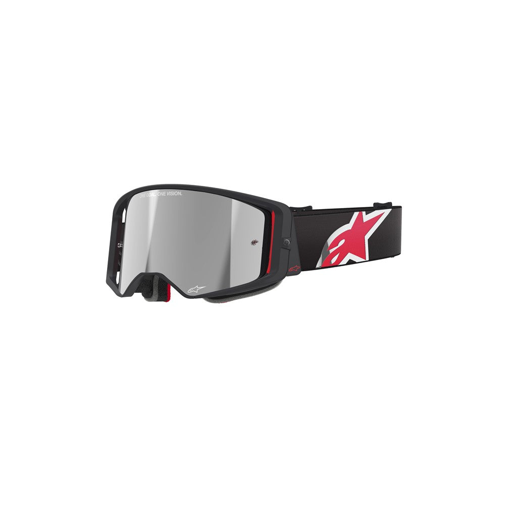 Alpinestars Supertech Vesta Goggle Black/Red - Mirror Silver Lens
