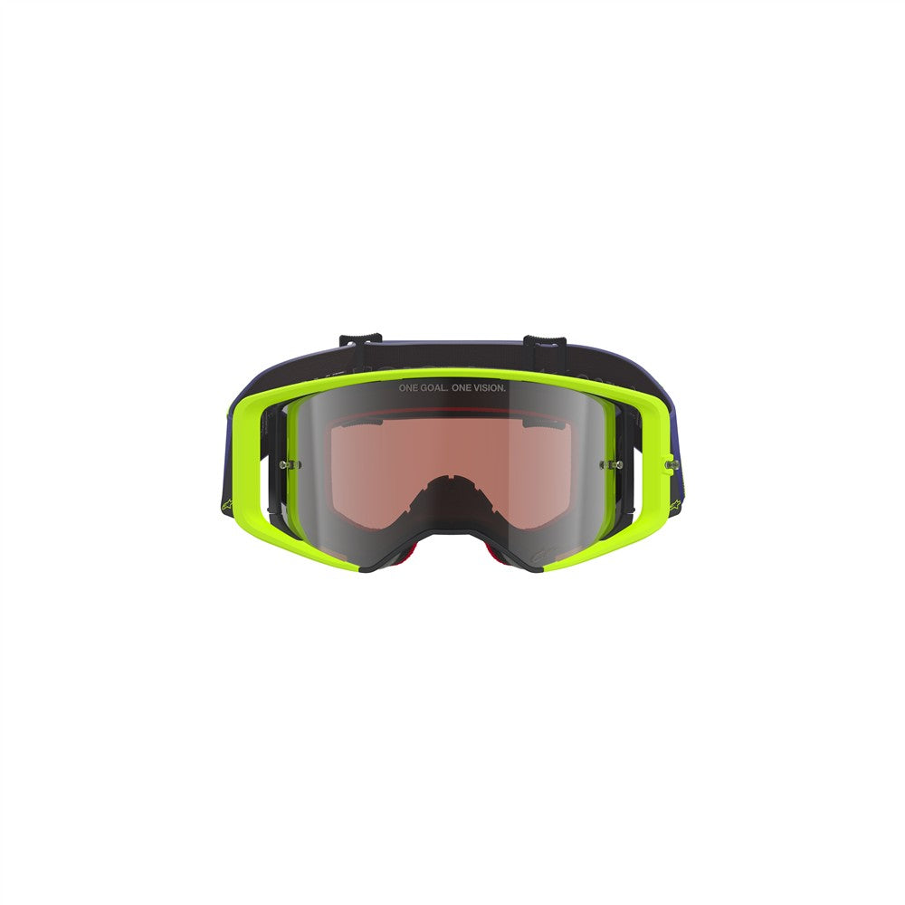 Alpinestars Supertech Vesta Goggle Purple/Yellow Fluoro - Mirror Silver Lens