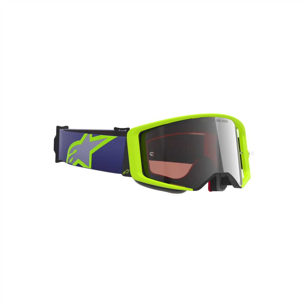 Alpinestars Supertech Vesta Goggle Purple/Yellow Fluoro - Mirror Silver Lens