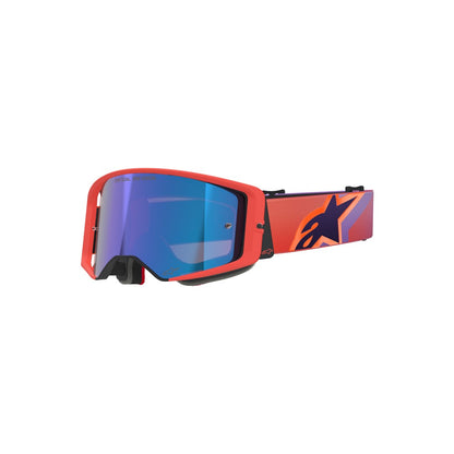 Alpinestars Supertech Vesta Goggle Hot Coral/Purple - Mirror Blue Lens