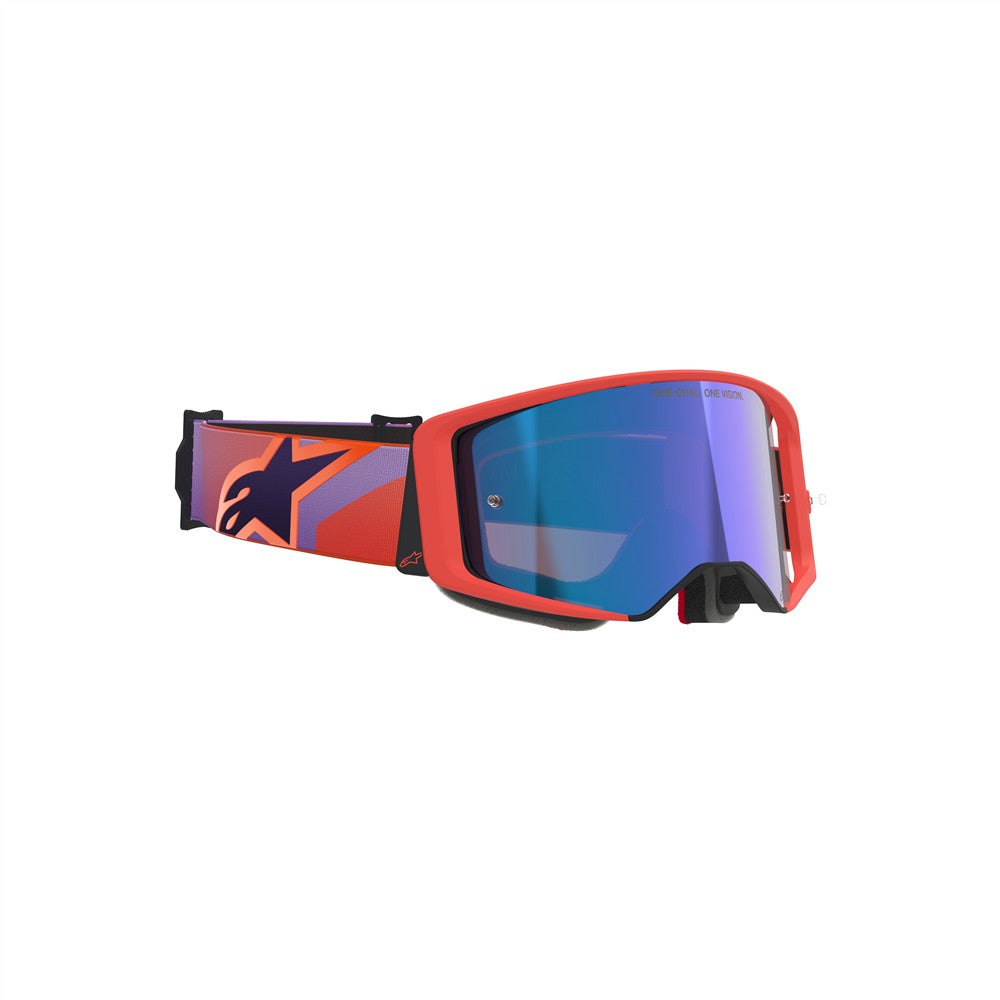 Alpinestars Supertech Vesta Goggle Hot Coral/Purple - Mirror Blue Lens