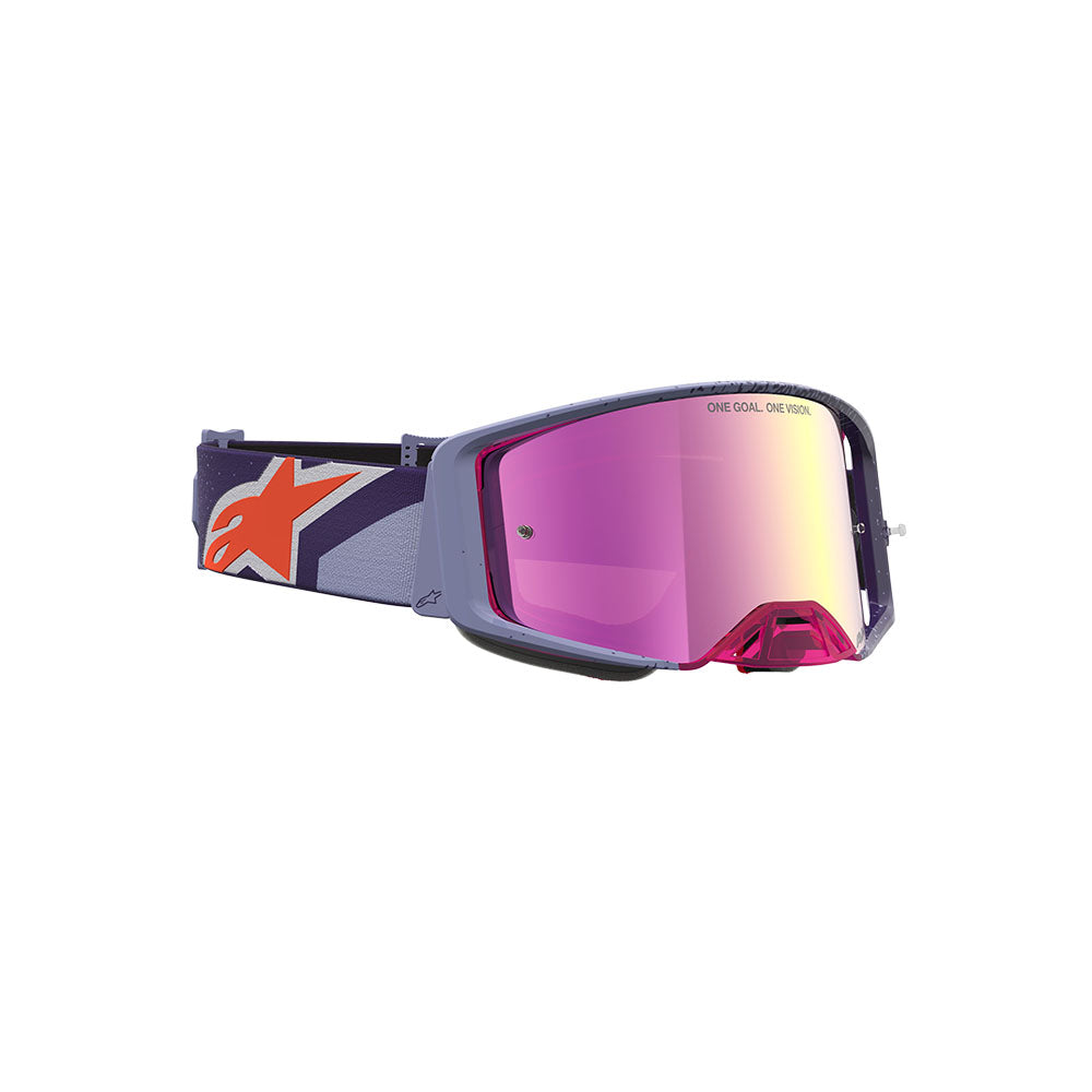 Alpinestars Supertech Hiten Goggle Purple/Red - Mirror Pink Lens