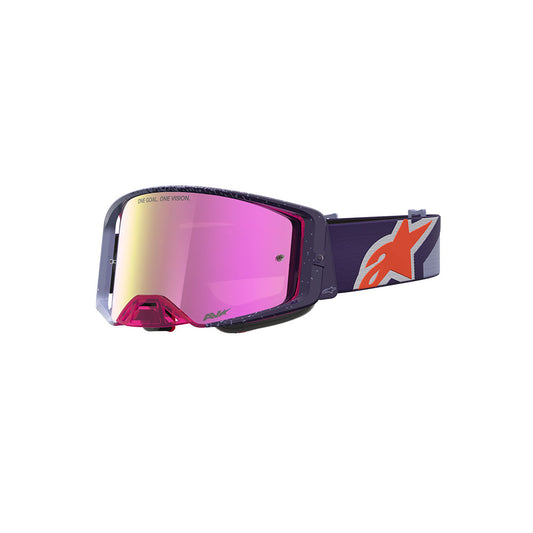 Alpinestars Supertech Hiten Goggle Purple/Red - Mirror Pink Lens