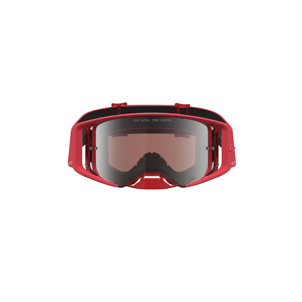 Alpinestars Supertech Vesta Goggle Red Fluoro/Chrome - Mirror Silver Lens