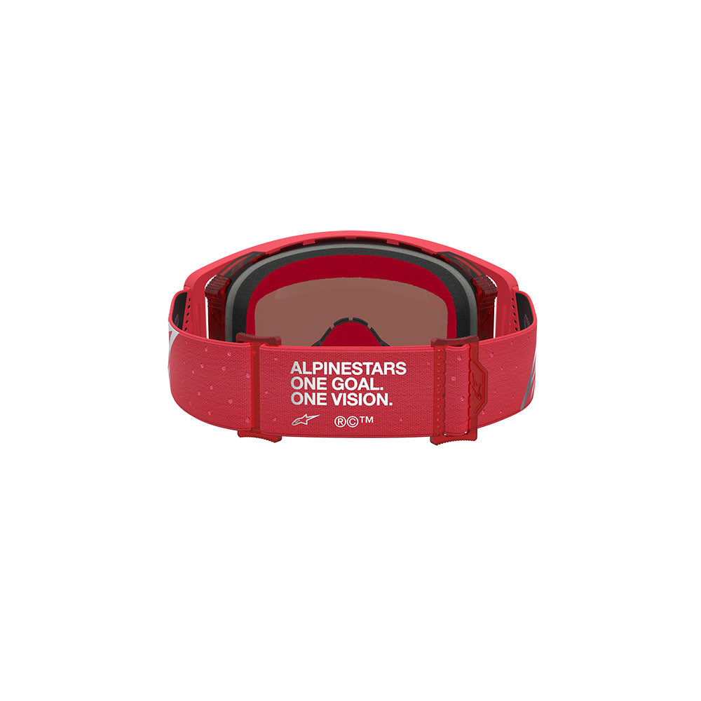 Alpinestars Supertech Vesta Goggle Red Fluoro/Chrome - Mirror Silver Lens