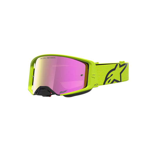 Alpinestars Supertech Vesta Goggle Yellow Fluoro/Black - Mirror Pink Lens