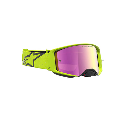 Alpinestars Supertech Vesta Goggle Yellow Fluoro/Black - Mirror Pink Lens